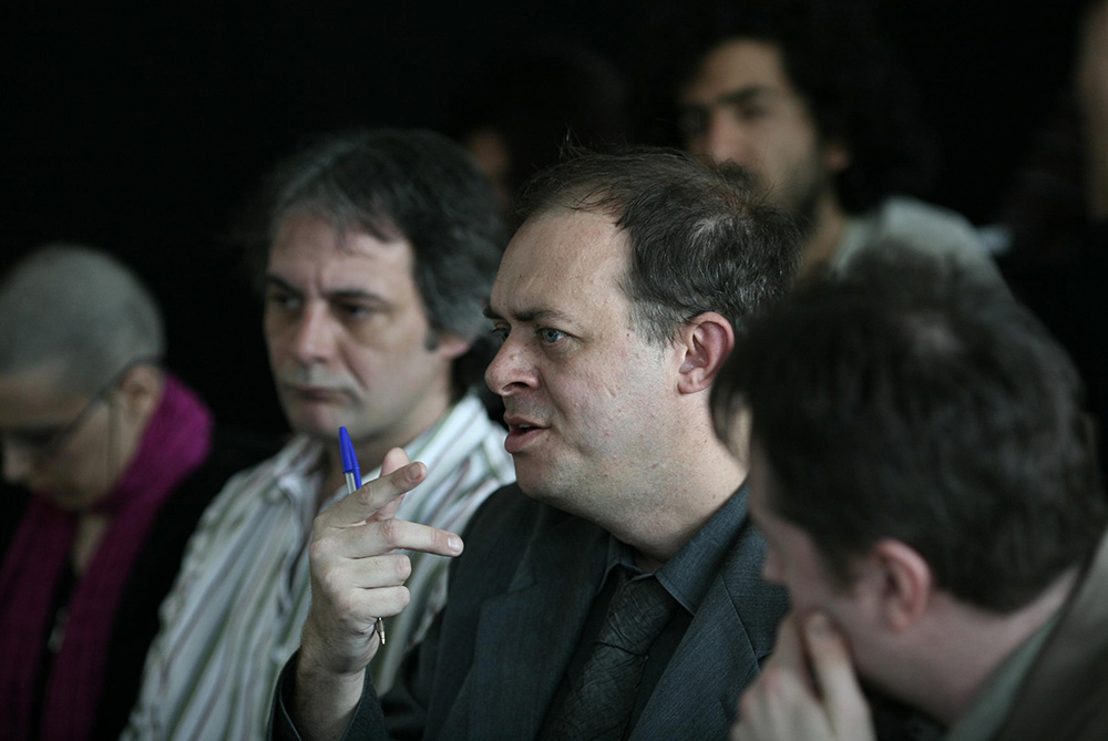 Urbanomic Events: Speculative Realism, Goldsmiths, London, 27 April 2007 - Iain Hamilton Grant, Graham Harman, Quentin Meillassoux (photo: Peter Hallward)