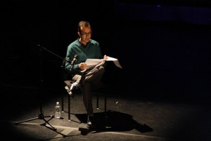 Reza Negarestani during the event 'The Non-Trivial Goat and the Cliffs of the Universal' at Abrons Playhouse, November 15 2012